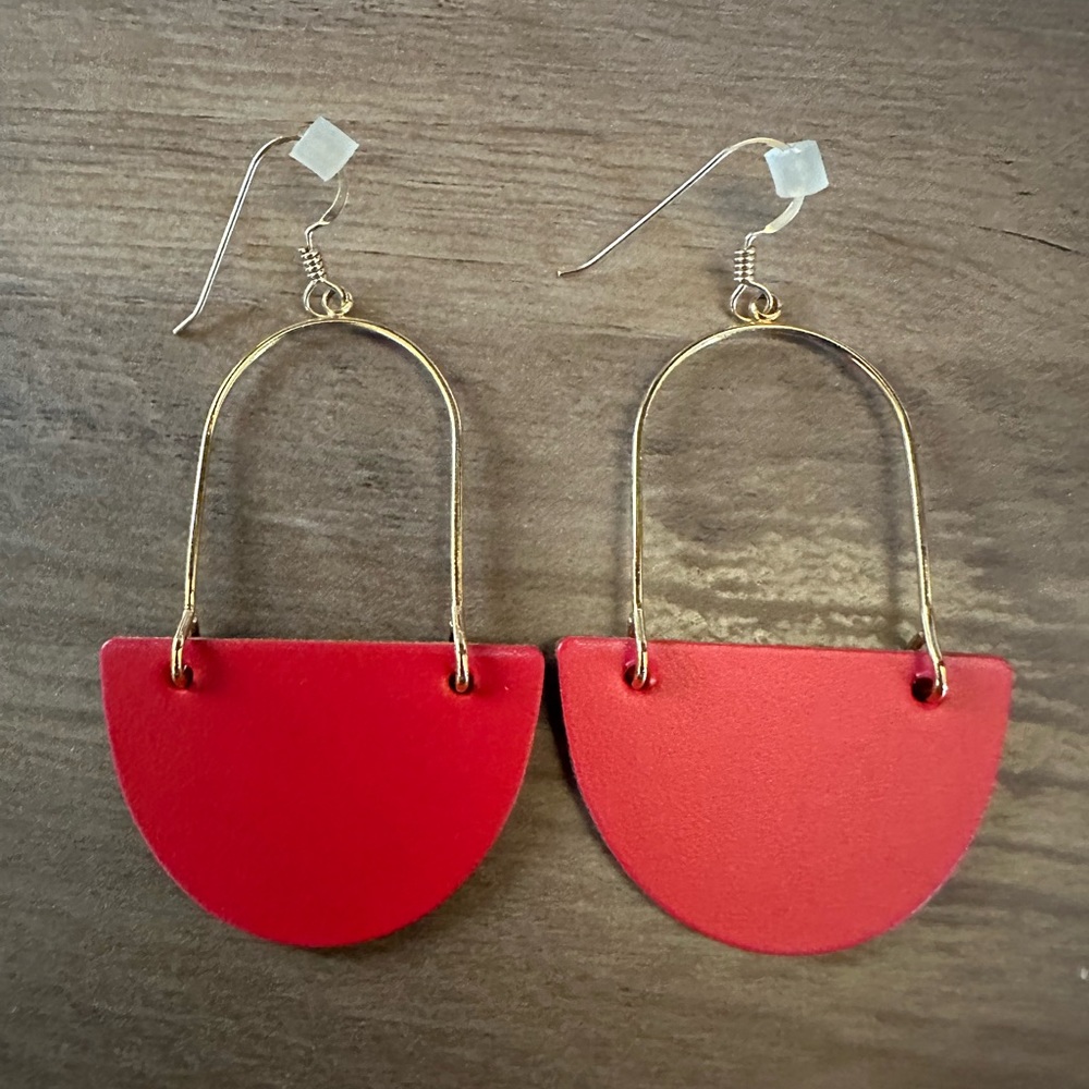 Nickel and Suede Red Isla, one size, worn once.